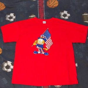 Garfield 4th of July Uncle Sam Graphic Tee Shirt